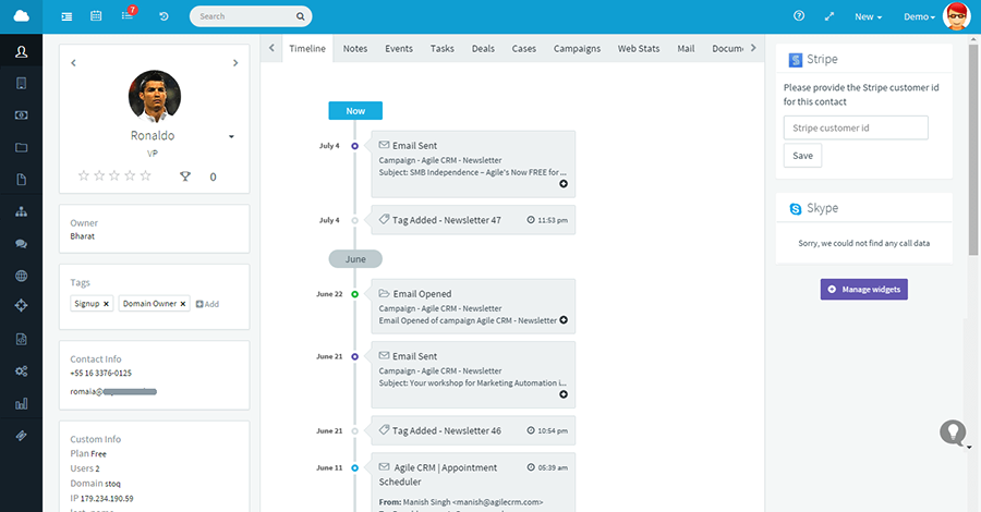 los mejores CRM gratis agile crm